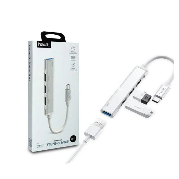 ADAPTADOR HUB USB HAVIT A TIPO C 3.0  HB41 4 IN 1