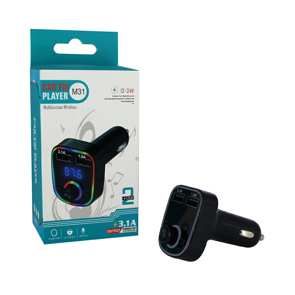 CARGADOR BLEUTOOTH PARA CARRO  M31 PLAYER MULTIFUNCIONAL WIRELESS