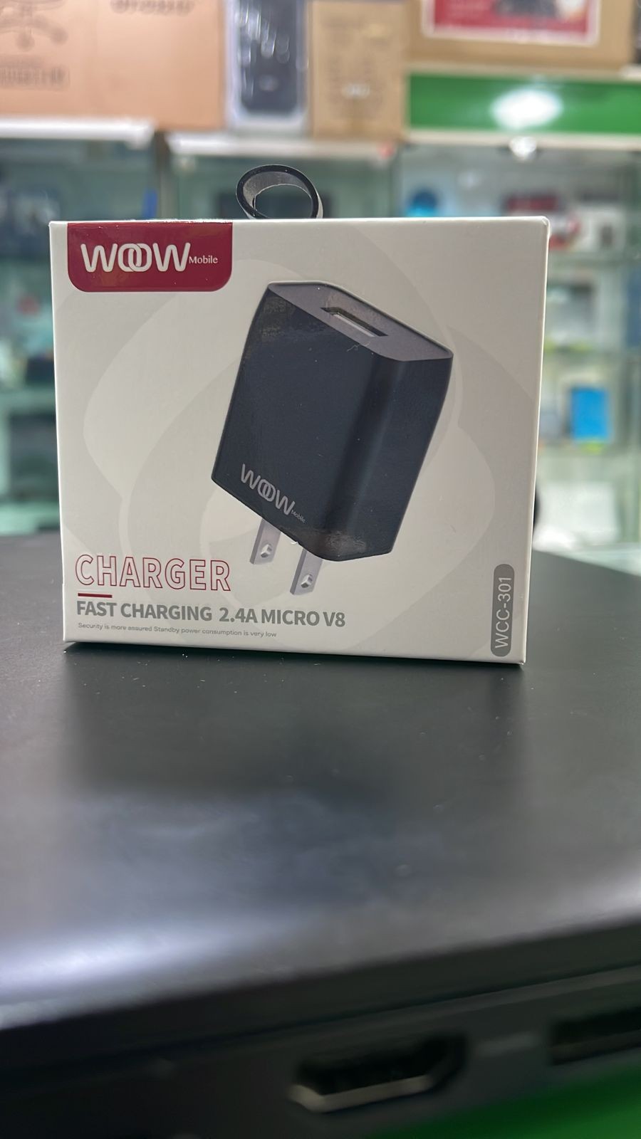 CARGADOOR WOW MICRO V8 WCC301 NEGRO